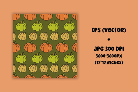 Pumpkins Patterns | Vector Doodles | JPG Digital Papers Pack Digital Pattern AnnaViolet_store 
