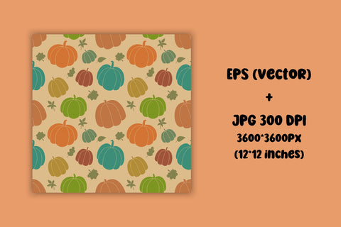 Pumpkins Patterns | Vector Doodles | JPG Digital Papers Pack Digital Pattern AnnaViolet_store 