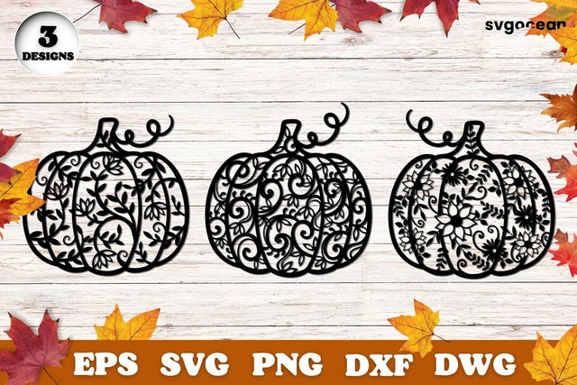 Pumpkins Svg Bundle | Mandala | Silhouettes Cut Files SVG SvgOcean 