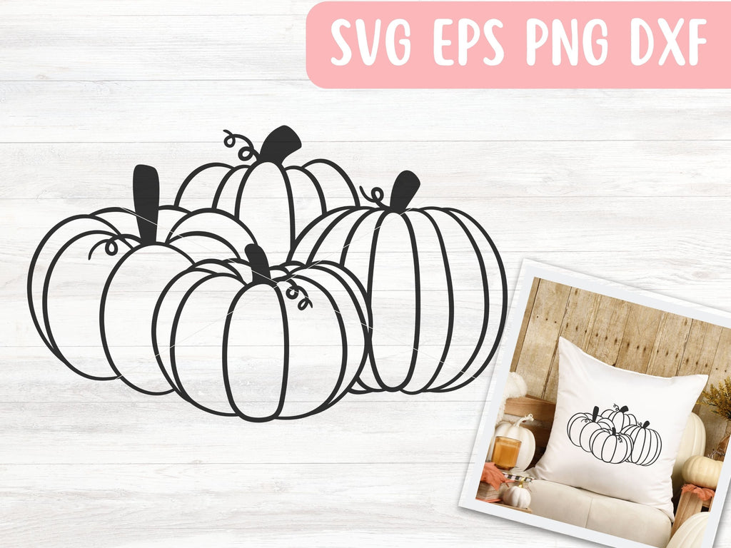 Pumpkins SVG File for Cricut or Silhouette, Thanksgiving SVG Vector ...
