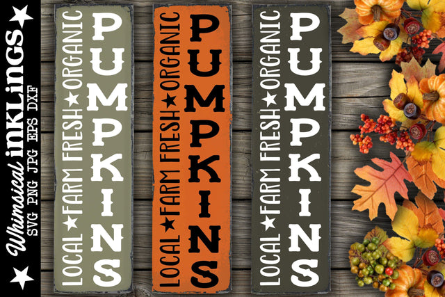 Pumpkins-Vertical SVG SVG Whimsical Inklings 
