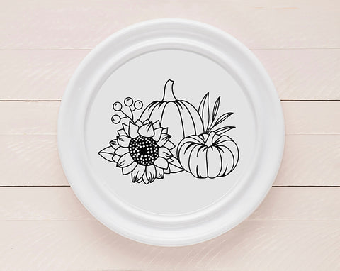 Pumpkins with sunflower svg, Thanksgiving svg, Fall composition png SVG Pretty Meerkat 