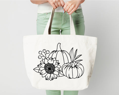 Pumpkins with sunflower svg, Thanksgiving svg, Fall composition png SVG Pretty Meerkat 