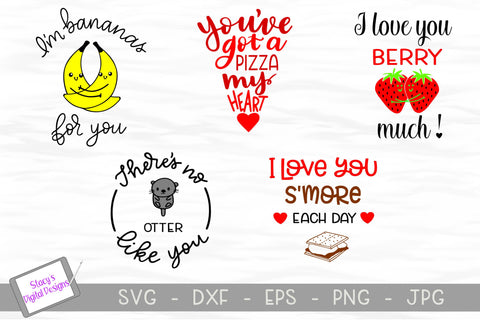 Pun SVG Bundle - 5 love pun designs SVG Stacy's Digital Designs 