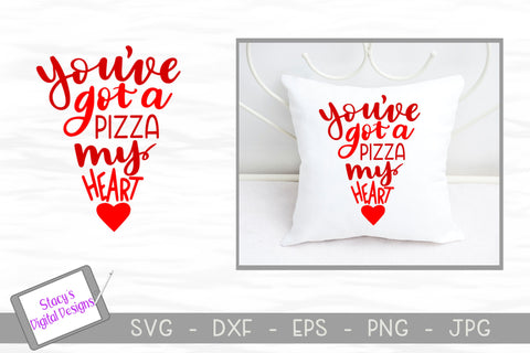 Pun SVG - You've got a pizza my heart SVG - handlettered SVG Stacy's Digital Designs 