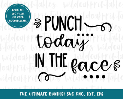 punch today in the face svg, womens gym svg bundle, funny gym svg bundle, funny gym quotes, women funny quotes, sarcastic svg SVG WildOakSVG 