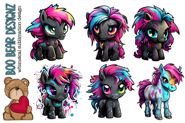 Punk Pony Clipart Sublimation Boo Bear Designz 