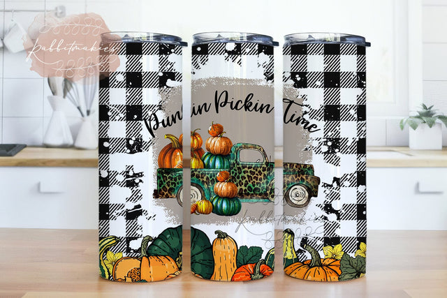 Punkin Pickin' Time Leopard Vintage Truck Ready to Print Dye Sublimation Transfer Tumbler Sublimation Rabbitmakies 