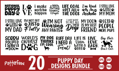 Puppy Day SVG Designs Bundle SVG PatternFeed8 