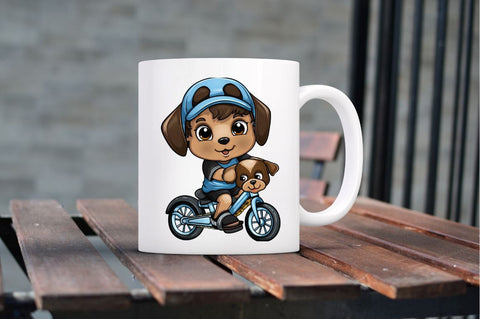 Puppy Riding Bike Sublimation Clipart Sublimation Regulrcrative 
