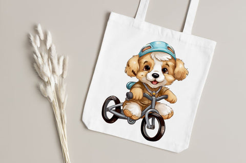 Puppy Riding Bike Sublimation Clipart Sublimation Regulrcrative 