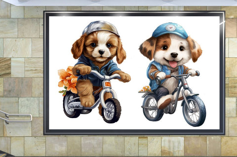 Puppy Riding Bike Sublimation Clipart Sublimation Regulrcrative 