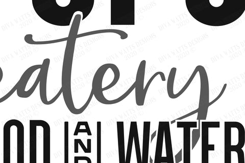 Pups Eatery Food & Water SVG | Dog Bowl SVG | Farmhouse Sign SVG | dxf and more! | Printable | Pet svg SVG Diva Watts Designs 