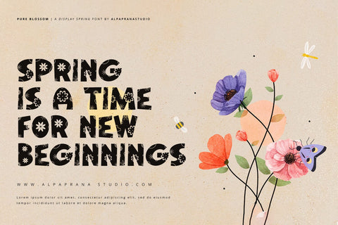Pure Blossom - Decorative Display Font Font Alpaprana Studio 