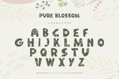 Pure Blossom - Decorative Display Font Font Alpaprana Studio 