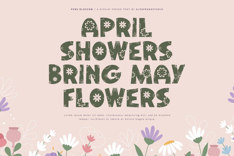 Pure Blossom - Decorative Display Font Font Alpaprana Studio 