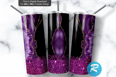 Purple Agate 20 oz / 30 oz Tumbler PNG Sublimation Regulrcrative 