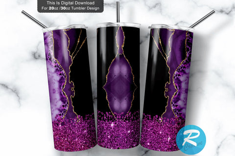 Purple Agate 20 oz / 30 oz Tumbler PNG Sublimation Regulrcrative 