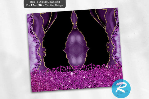 Purple Agate 20 oz / 30 oz Tumbler PNG Sublimation Regulrcrative 