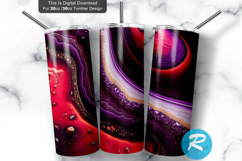 Purple Alcohol Ink 20 oz / 30 oz Tumbler PNG Sublimation Regulrcrative 