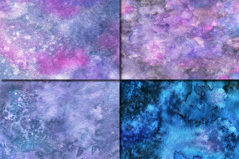 Purple and Blue Watercolor Backgrounds / Digital Paper / Texture Digital Pattern VR Digital Design 