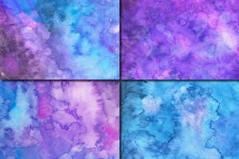 Purple and Blue Watercolor Backgrounds / Digital Paper / Texture Digital Pattern VR Digital Design 