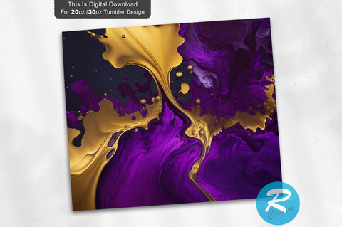 Purple And Gold 20 oz / 30 oz Tumbler PNG Sublimation Regulrcrative 