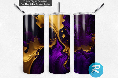 Purple And Gold 20 oz / 30 oz Tumbler PNG Sublimation Regulrcrative 