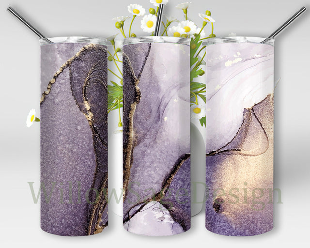 Purple and Gold Glitter Agate Tumbler Wrap, Agate 20oz Skinny Tumbler, Agate Sublimation Design, Digital Download Sublimation WillowSageDesign 