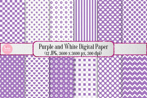 Purple and White Pattern Seamless Digital Paper Backgrounds Digital Pattern SineDigitalDesign 
