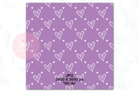 Purple and White Valentines Digital Papers Backgrounds Set Digital Pattern SineDigitalDesign 