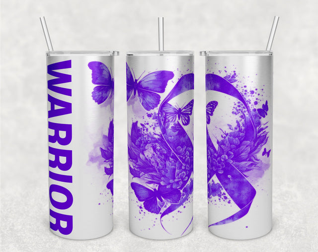 Purple Awareness Ribbon Tumbler Wrap, 20 Oz Skinny Tumbler Sublimation Design, Seamless Pancreatic Cancer Warrior Tumbler PNG, Lupus Warrior Wrap, Alzheimer's Disease Wrap, Epilepsy Warrior Wrap Sublimation HappyDesignStudio 