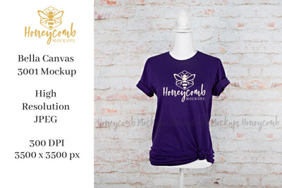 Purple Bella Canvas 3001 Mockup, Women's T-Shirt Mockup, Halloween Mockup, Mannequin Mockup Mock Up Photo Honeycomb Mockups 