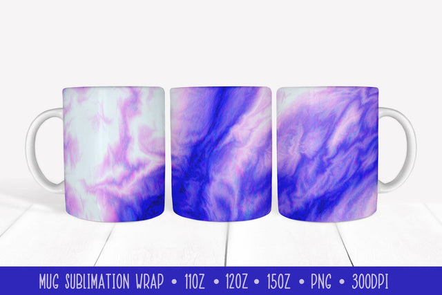 Purple Blue Mug Sublimation Wrap Marble Texture Mug Design Sublimation LaBelezoka 
