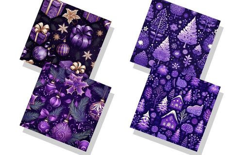Purple Christmas Backgrounds Bundle Sublimation Regulrcrative 