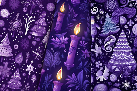 Purple Christmas Backgrounds Bundle Sublimation Regulrcrative 