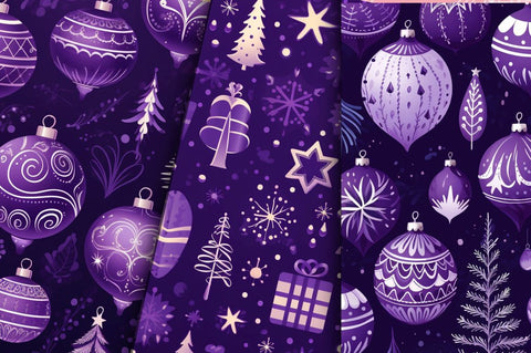 Purple Christmas Backgrounds Bundle Sublimation Regulrcrative 