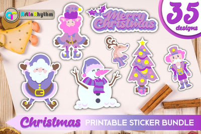 Purple Christmas Sticker Bundle / Printable PNG Clipart SVG Artinrhythm shop 