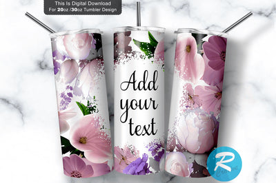 Purple flower 20 oz / 30 oz Tumbler PNG Sublimation Regulrcrative 