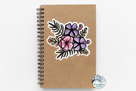 Purple Flower Stickers PNG Sublimation Wispy Willow Designs 