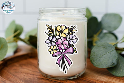 Purple Flower Stickers PNG Sublimation Wispy Willow Designs 