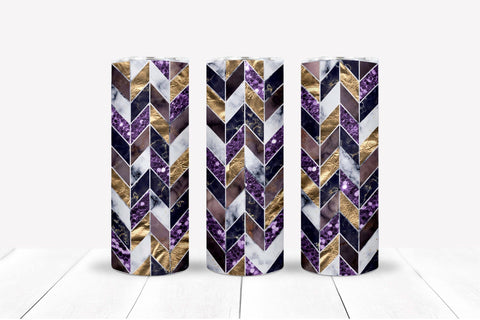 Purple Geometric Skinny Tumbler Marble Wrap Design Sublimation OrangeBrushStudio 