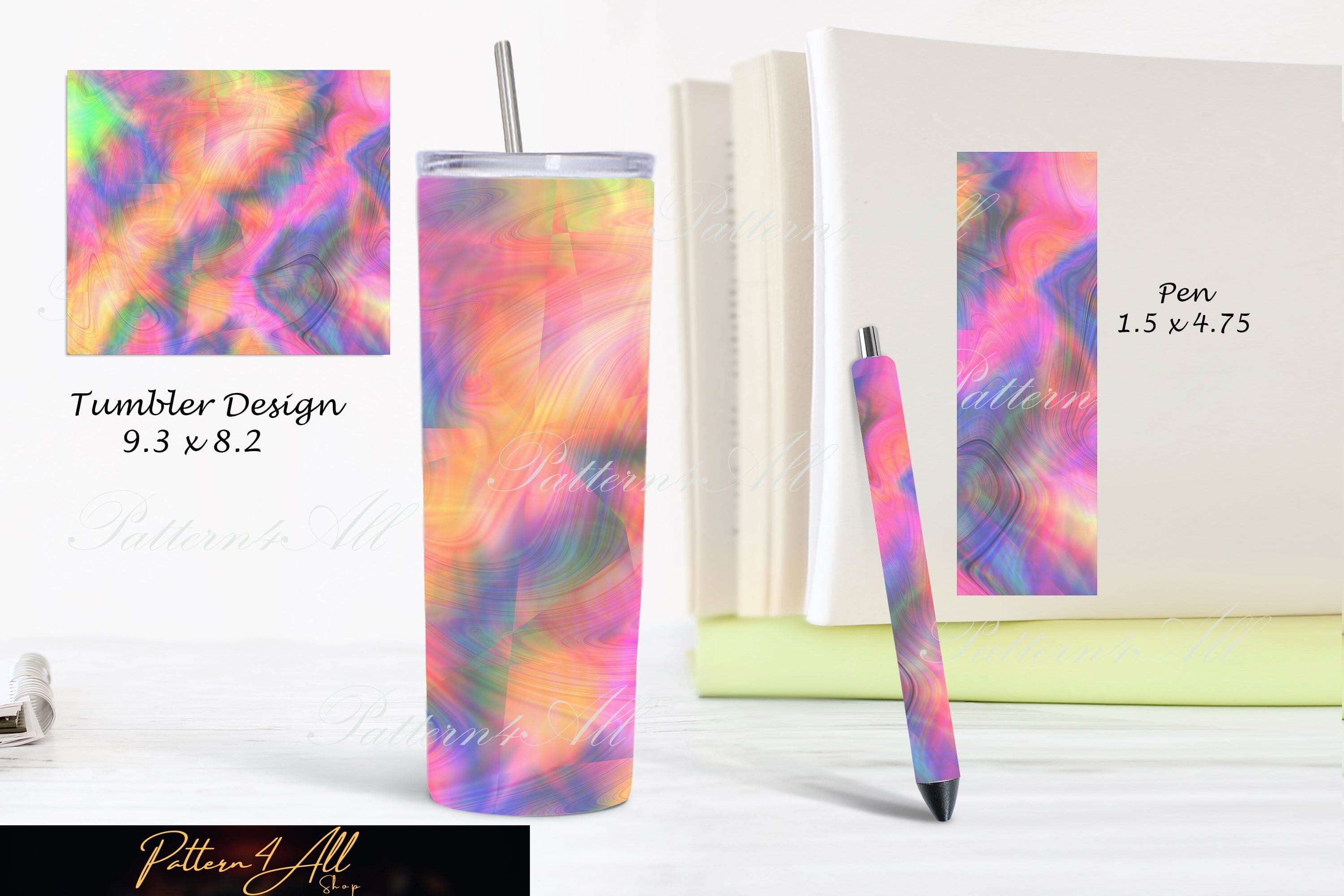 Sublimation Tumbler Wrap - Neon Rainbow Cheetah Stripes