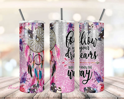 Purple Glitter Dreamcatcher Marble 20oz Skinny Tumbler Sublimation Designs for Straight/Tapered Tumbler Design - PNG Digital Download Sublimation TrendingDesign 