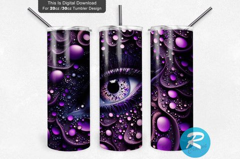 Purple Glitter Eye 20 oz / 30 oz Tumbler PNG Sublimation Regulrcrative 
