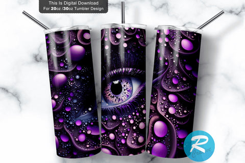 Purple Glitter Eye 20 oz / 30 oz Tumbler PNG Sublimation Regulrcrative 