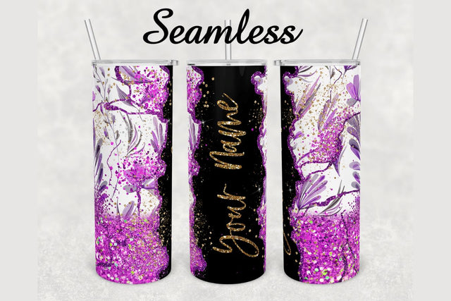 Purple Glitter Faux Marble Tumbler sublimation design 20 oz skinny tumbler wrap Sublimation BambinaCreations 