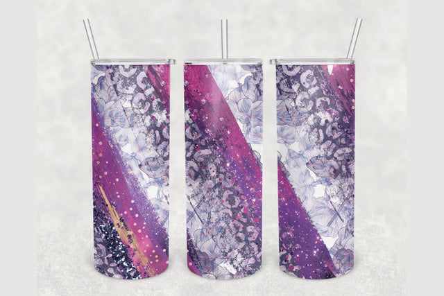 Purple Glitter Milky Way Tumbler sublimation design 20 oz skinny tumbler wrap Sublimation BambinaCreations 