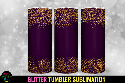 Purple Glitter Tumbler Sublimation I 20 Oz Tumbler Wrap PNG Sublimation Happy Printables Club 