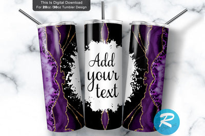 Purple Gold Agate 20 oz / 30 oz Tumbler PNG Sublimation Regulrcrative 